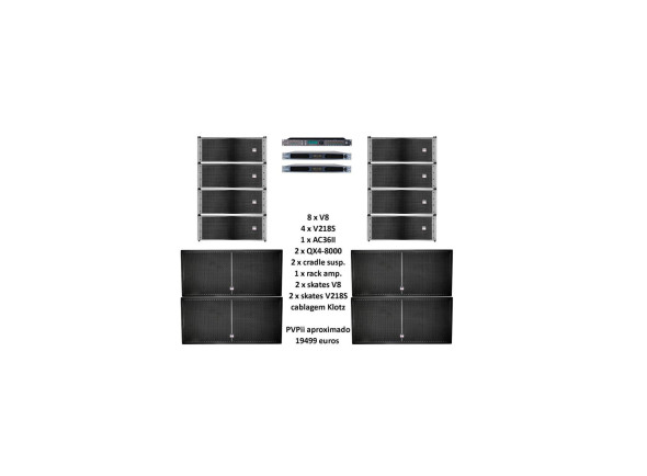Studiomaster PA V8 Completo 8 Tops 4 Subs Studiomaster PA V8 Completo 8 Tops 4 Subs